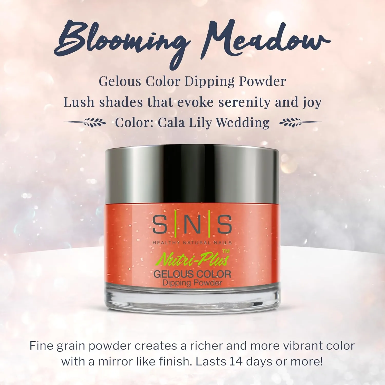SNS Nail Dip Powder, Gelous Color Dipping Powder - Cala Lily Wedding (Orange) - Long-Lasting Acrylic Nail Color & Polish Lasts 14 Days - Odor-Free & No UV Lamp - 1oz