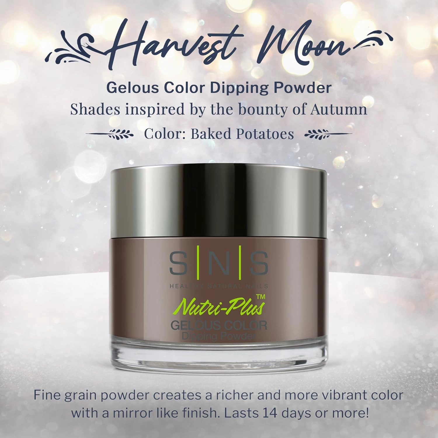 SNS Nail Dip Powder, Gelous Color Dipping Powder - Baked Potatoes (Brown) - Long-Lasting Dip Nail Color Lasts 14 Days - Low-Odor & No UV Lamp Required - 1 OZ