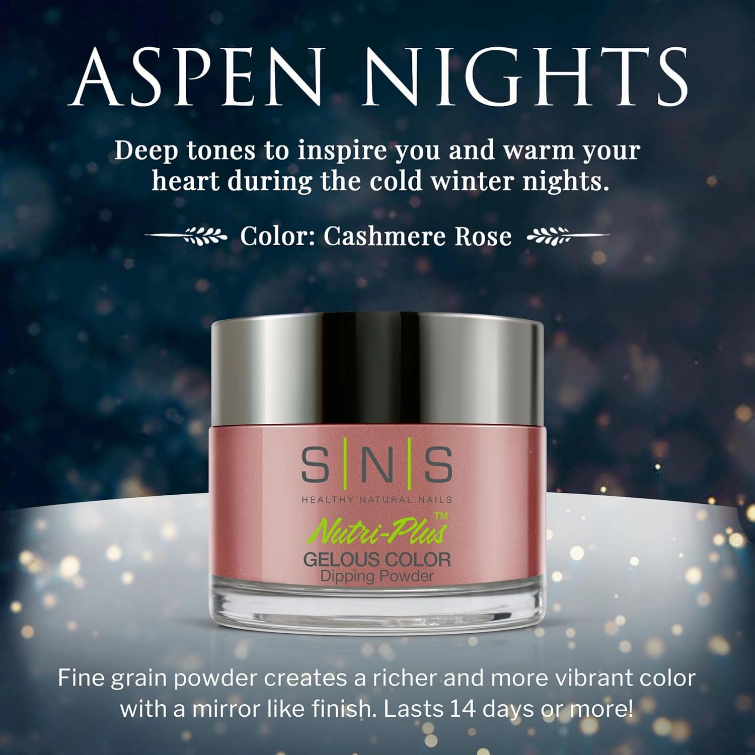 SNS Nail Dip Powder, Gelous Color Dipping Powder - Cashmere Rose (Pink/Mauve) - Long-Lasting Acrylic Nail Color & Polish Lasts 14 Days – Low-Odor & No UV Lamp Required – 1 oz