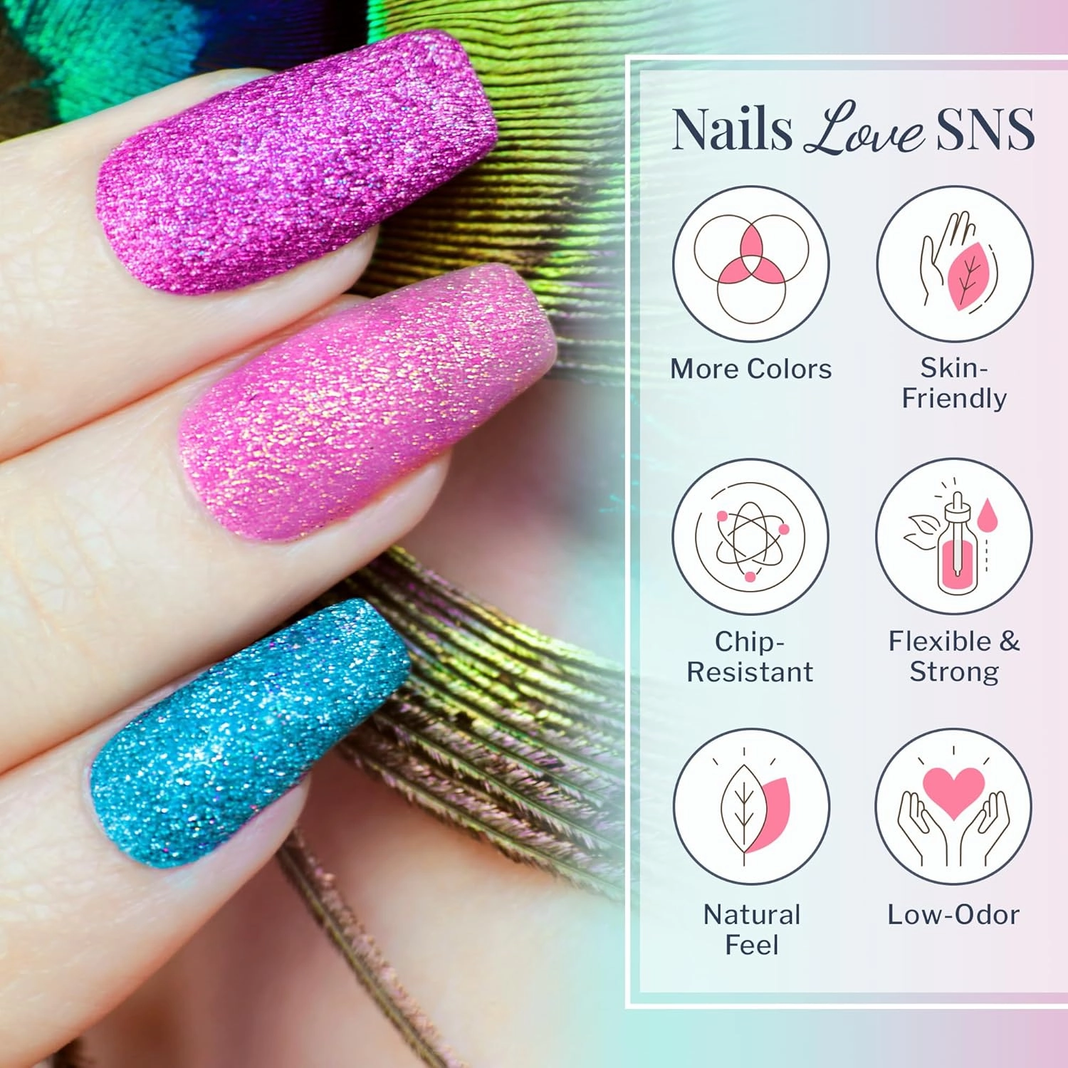 SNS Nail Dip Powder, Gelous Color Dipping Powder - Hoopoe (Metallics/Bronze, Gold, Glitter) - Long-Lasting Dip Nail Color Lasts up to 14 days - Low-Odor & No UV Lamp Required - 1 Oz