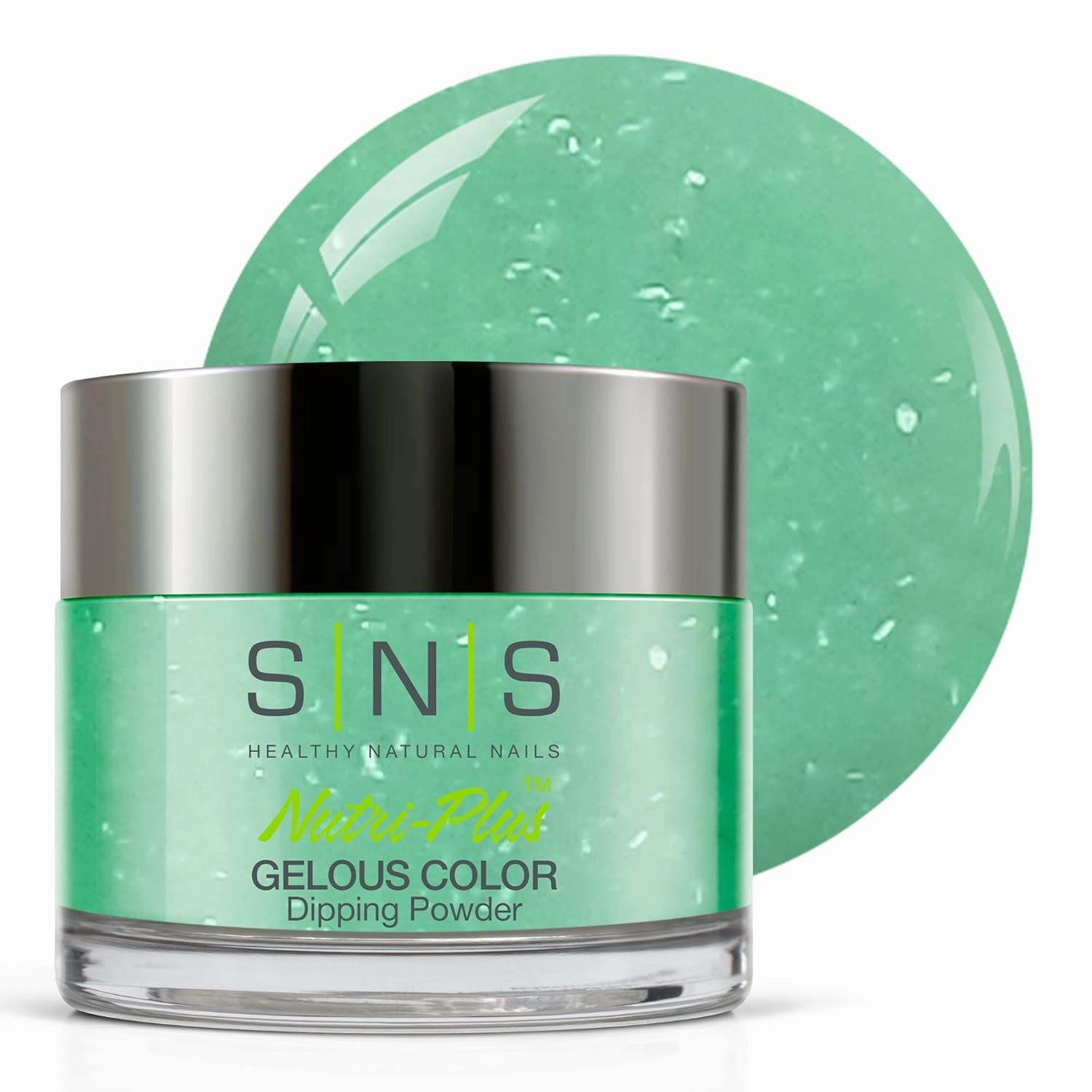 SNS Nail Dip Powder, Gelous Color Dipping Powder - Jade Vine (Green/Pastel, Shimmer) - Long-Lasting Acrylic Nail Color & Polish Lasts 14 Days - Odor-Free & No UV Lamp - 1oz