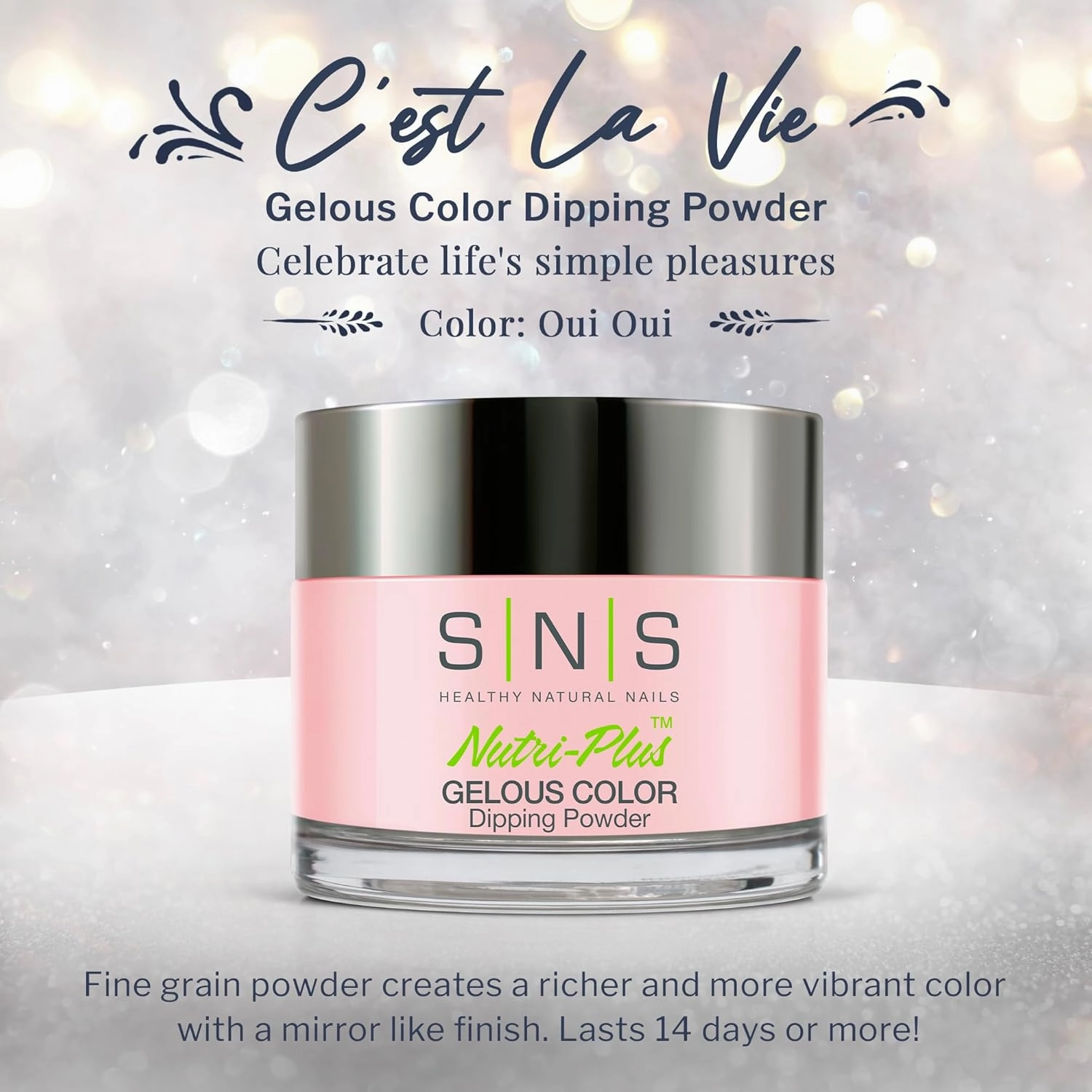 SNS Nail Dip Powder, Gelous Color Dipping Powder - Oui Oui (Natural Nudes/Pastel, Cream) - Long-Lasting Dip Nail Color Lasts 14 Days - Low-Odor & No UV Lamp Required - 1 OZ
