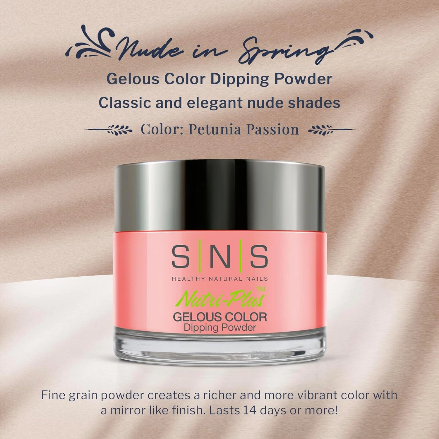 SNS Nail Dip Powder, Gelous Color Dipping Powder - Petunia Passion (Purple, Mauve/Pastel, Shimmer) - Long-Lasting Dip Nail Color Lasts 14 Days - Low-Odor & No UV Lamp Required - 1oz