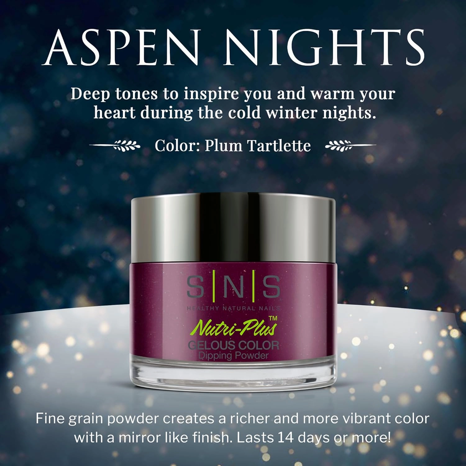 SNS Nail Dip Powder, Gelous Color Dipping Powder - Plum Tartlette (Wine/Maroon, Burgundy) - Long-Lasting Acrylic Nail Color & Polish Lasts 14 Days – Low-Odor & No UV Lamp Required – 1 oz