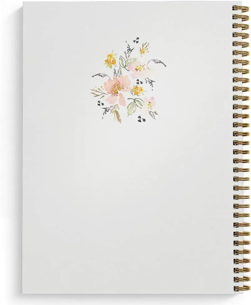 Softcover Live Every Moment 8.5" x 11" Motivational Spiral Notebook/Journal, 120 College Ruled Pages, Durable Gloss Laminated Cover, Gold Wire-o Spiral. Made in The USA