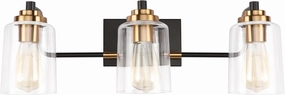 SOLFART Bathroom Light Fixtures 3-Light Vintage Bathroom Vanity Light Over Mirror Wall Sconces in Black Brass Vanity Lights for Bath(Brass)