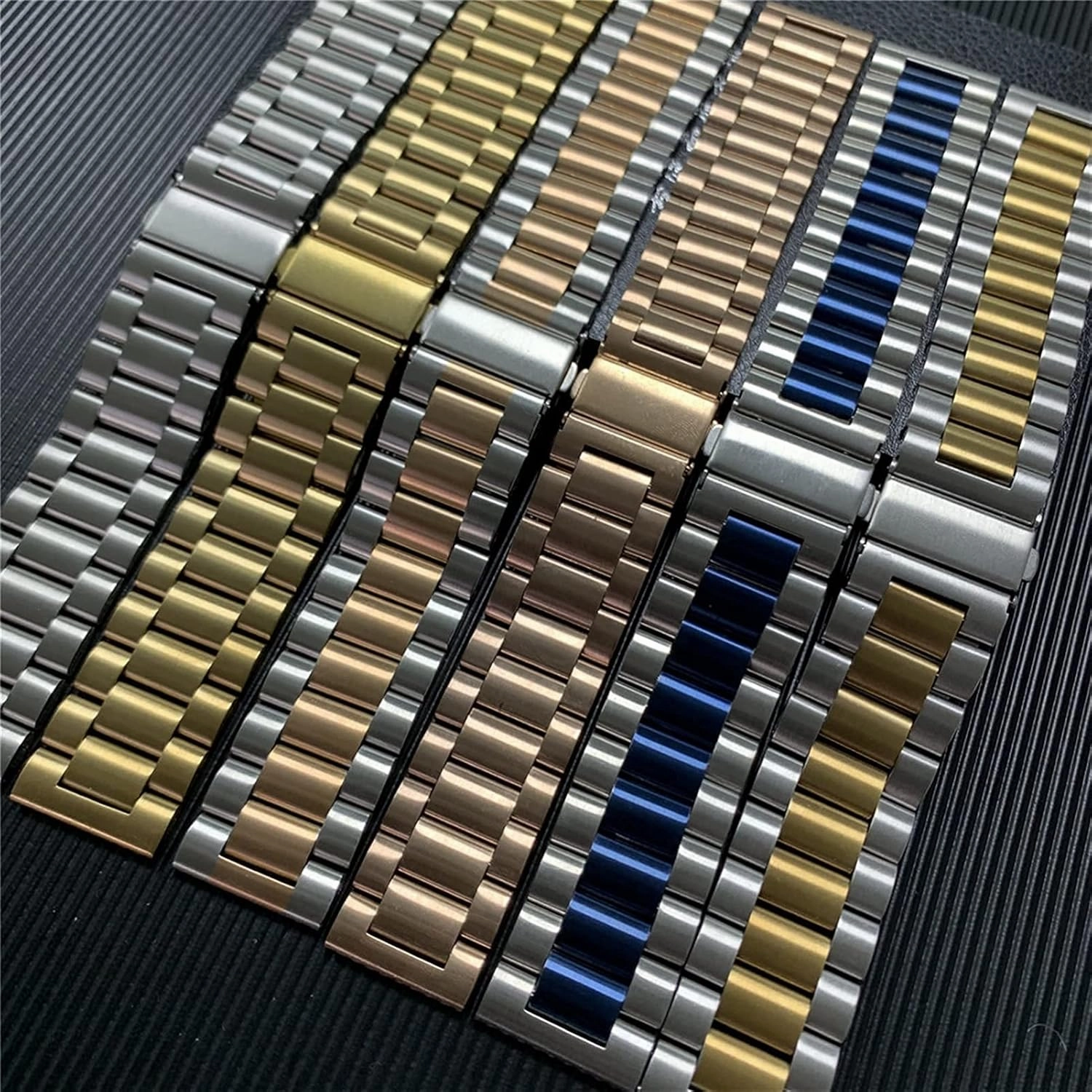 Solid Metal Wristband For Watch Strap, For Quick Release Watch Stainless Steel Strap Replacement 20mm 22mm Bracelet (Band Color : Silver Rose Gold, Band Width : 22mm)