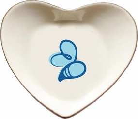 Sorority Shop Omega Phi Alpha Jewelry Dish - Heart-Shaped High-gloss finish Ceramic tray with Gold Detailing, Multi-Function Ceramic Ring Dish for Home or Office, Ideal for Jewelry and Keys