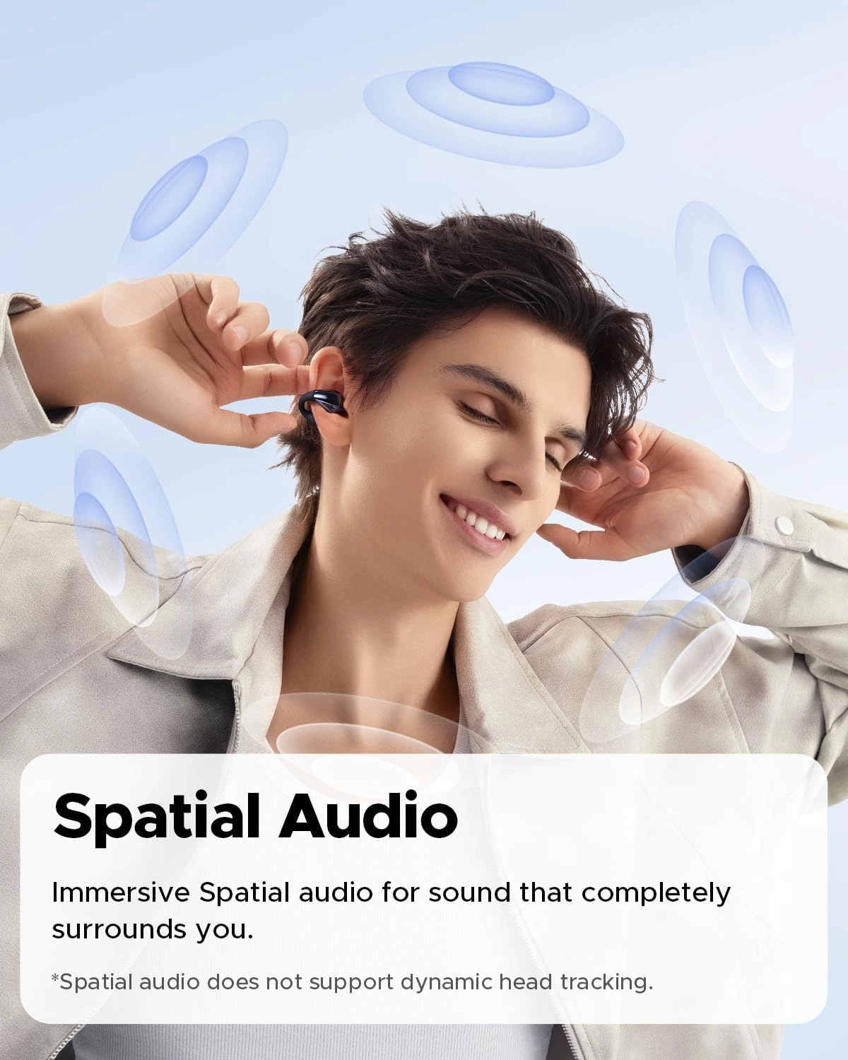 SoundPEATS PearlClip Pro Ear Ultra Open Ear Earbuds Wireless Headphones Bluetooth 5.4 Earphones Clip On Ear Buds with Mic, IPX5 Waterproof, 24 Hrs Play for Running Cycling Fitness