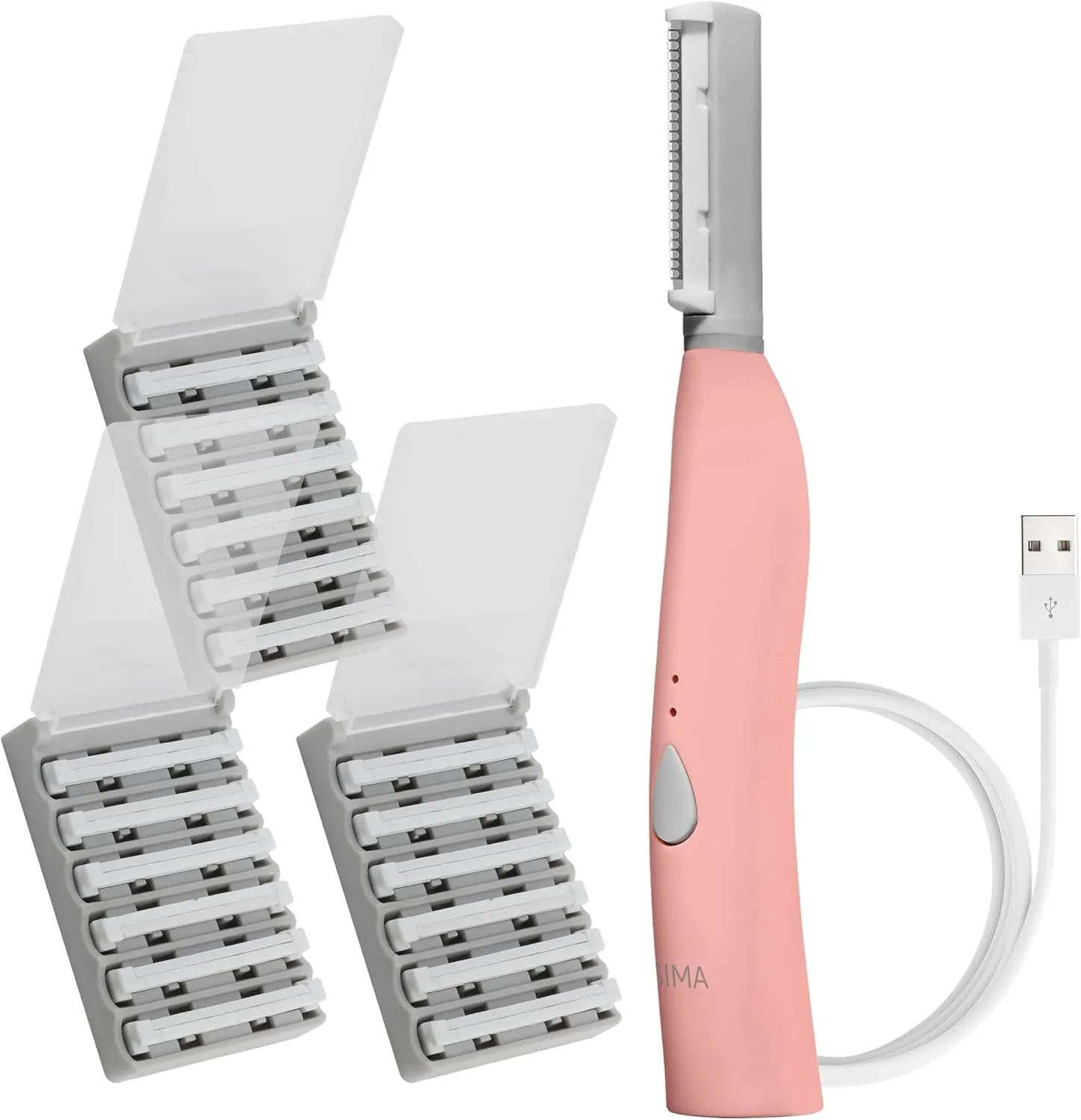 SPA SCIENCES - SIMA Patented Dermaplane Razor for Women Face – Painless 2-in-1 Facial Exfoliation & Peach Fuzz Hair Removal – Anti-Aging – 3 Speeds – Rechargeable – 21 Weeks Treatment