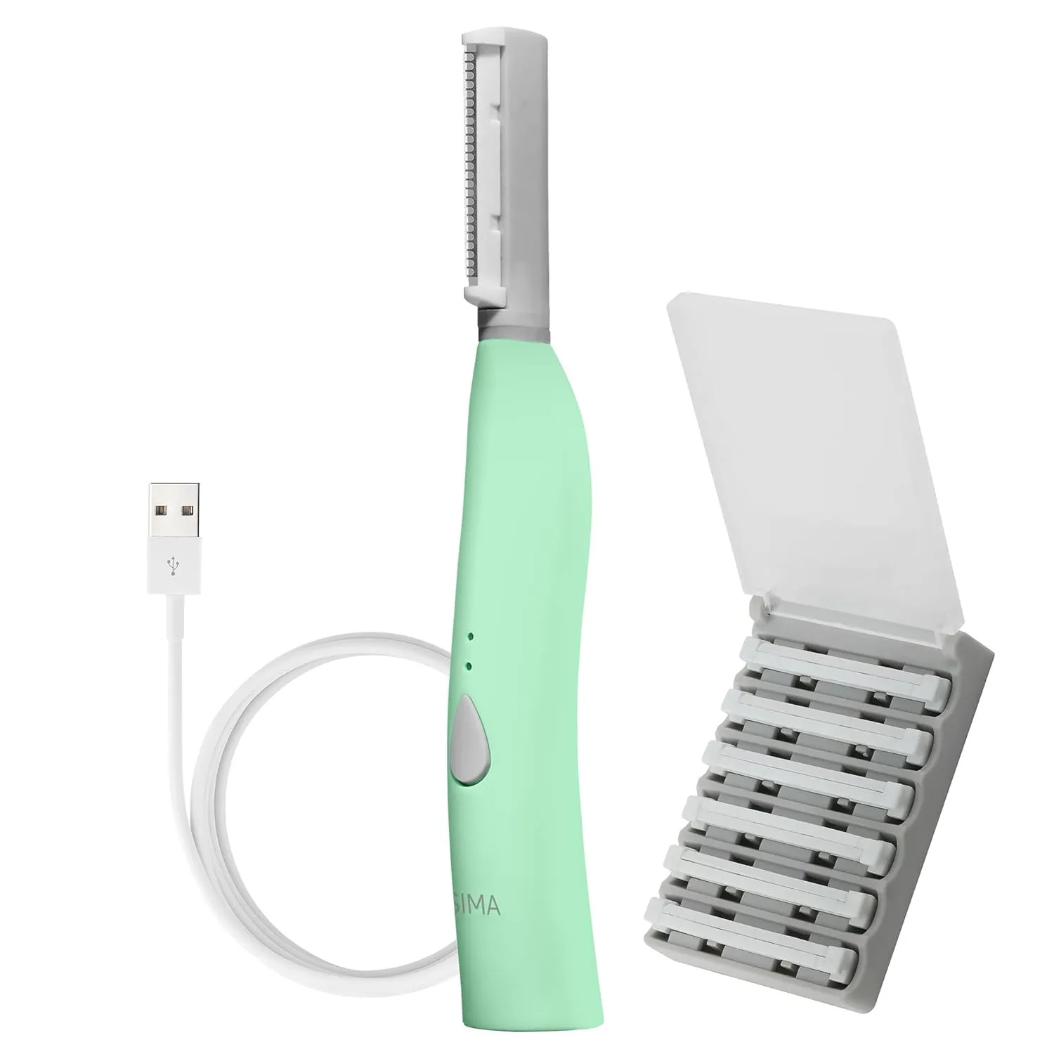 SPA SCIENCES - SIMA Patented Dermaplane Razor for Women Face – Painless 2-in-1 Facial Exfoliation & Peach Fuzz Hair Removal – Anti-Aging – 3 Speeds – Rechargeable – 7 Weeks Treatment
