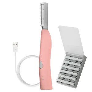 SPA SCIENCES - SIMA Patented Dermaplane Razor for Women Face – Painless 2-in-1 Facial Exfoliation & Peach Fuzz Hair Removal – Anti-Aging – 3 Speeds – Rechargeable – 7 Weeks Treatment