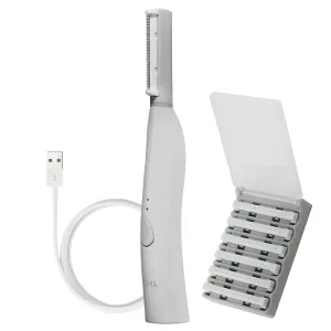 SPA SCIENCES - SIMA Patented Dermaplane Razor for Women Face – Painless 2-in-1 Facial Exfoliation & Peach Fuzz Hair Removal – Anti-Aging – 3 Speeds – Rechargeable – 7 Weeks Treatment