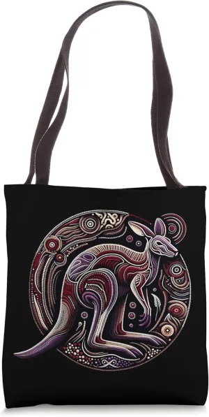 Spirit of the Outback: Kangaroo Dot Art Tote Bag