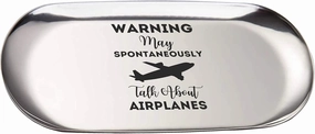 Spontaneously Talk About Airplanes - Funny Pilot Aviation T-Shirt Ring Jewelry Tray 7 Icnh Trinkets Holder Anniversary