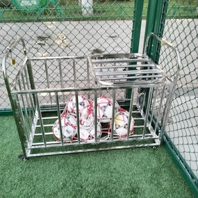 Sports Equipment Organizer Rolling Sports Ball Cart for School Playgrounds, Heavy Duty Basketball Cage Lockable Storage Bin with Wheels, Metal Volleyball Football Display Stand Holder Shelf