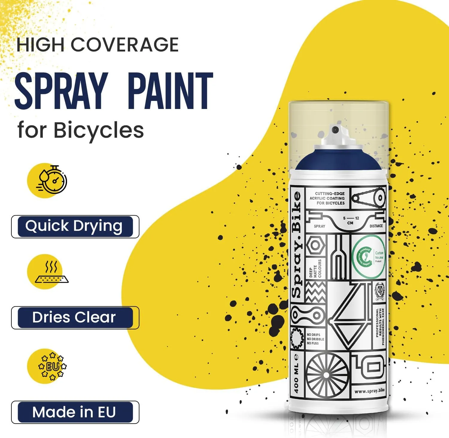 Spray Paint | Designed Mainly for Bicycles | Multi-Use Acrylic Spray Paint for Metal, Plastic | High Coverage Bike Paint, 400ml, Humber