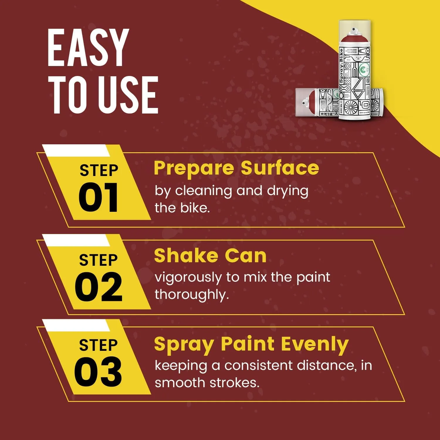 Spray Paint | Designed Mainly for Bicycles | Multi-Use Acrylic Spray Paint for Metal, Plastic | High Coverage Bike Paint, 400ml, Redbridge