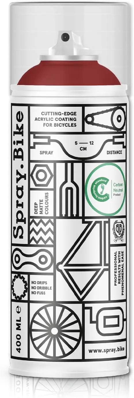 Spray Paint | Designed Mainly for Bicycles | Multi-Use Acrylic Spray Paint for Metal, Plastic | High Coverage Bike Paint, 400ml, Redbridge