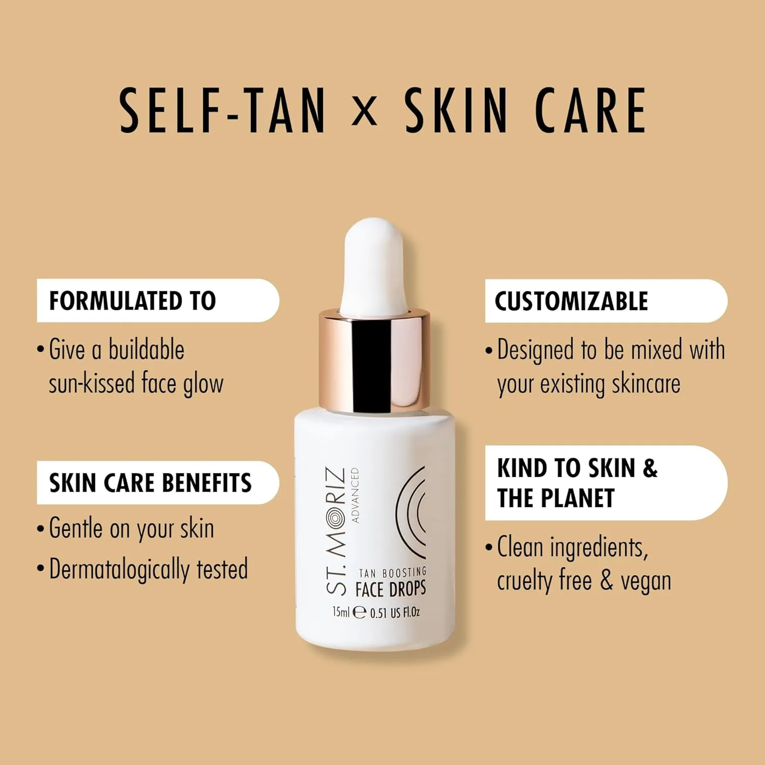 St Moriz Advanced Self Tanning - Tan Boosting - Self Tanner Bronzing Drops for Face - Face Tanning Drops to Add to Moisturizer (0.51 fl oz)