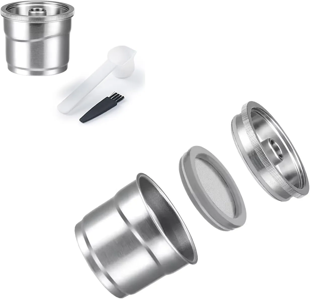 Stainless Steel Refillable Coffee Capsules Kit for illy X7/illy Y3/illy Y5 Coffee Machines Reusable Capsule Filter Pods