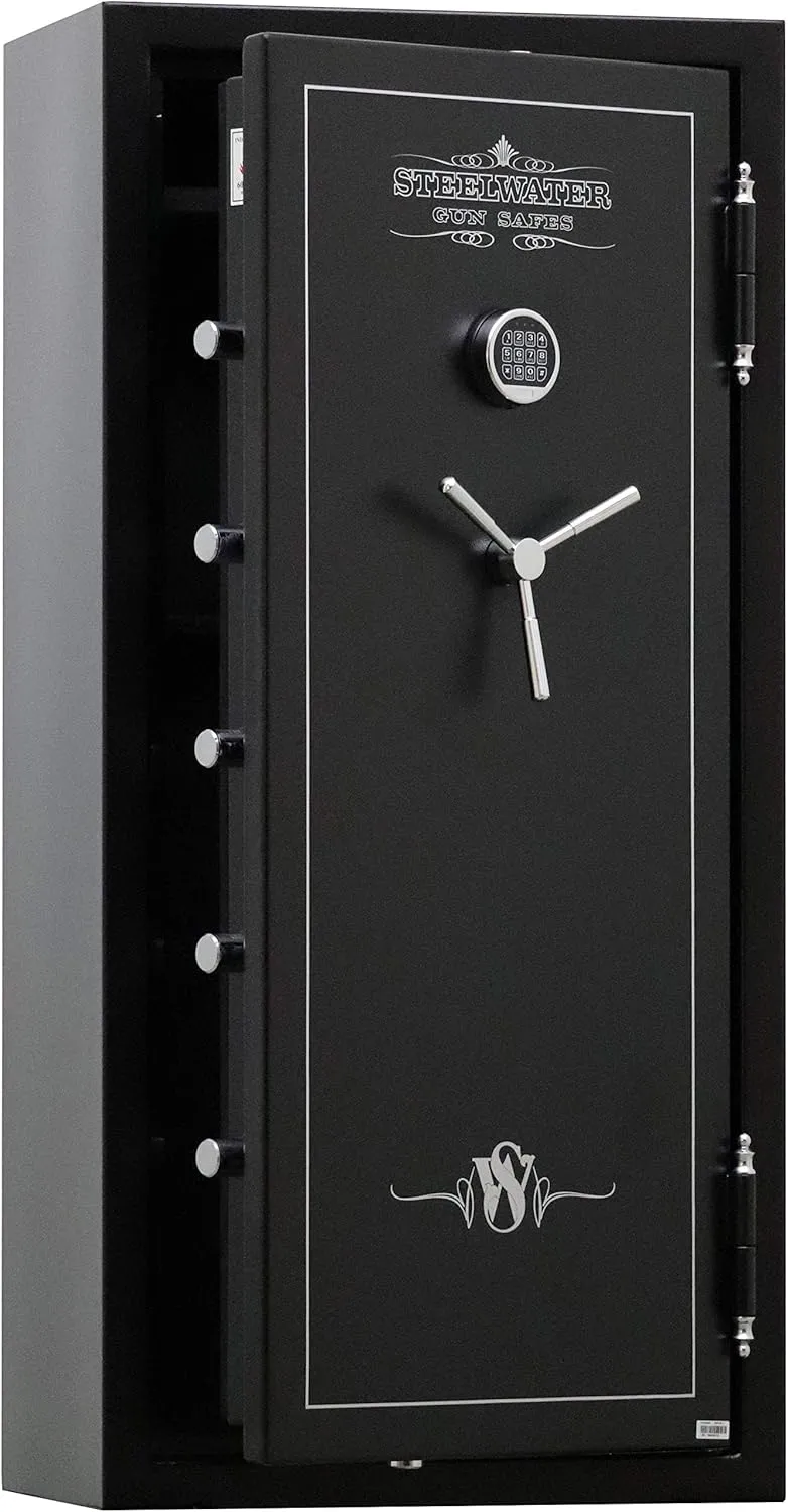 STEELWATER GUN SAFES New and Improved Steelwater Heavy Duty 20 Long Gun Fire Protection for 60 Minutes AMSW592818-blk