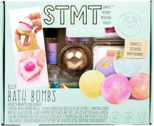 STMT Self-Love Club D.I.Y. Bath Bombs by Horizon Group USA, Create 5 Bath Bombs with Pastel Colors, Essential Oils & Clean Beauty Ingredients, DIY Bath Bomb Kit