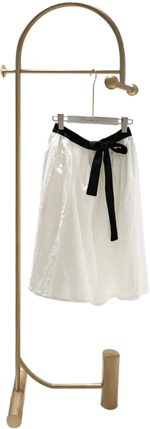 Strong Garment Rack, Half Moon Metal Clothes Stand, Heavy Duty Hat Handbag Clothes Hanger with 1 Hanging Rail, for Bedroom, Living Room, 173cm(Size:173CM,Color:Gold)