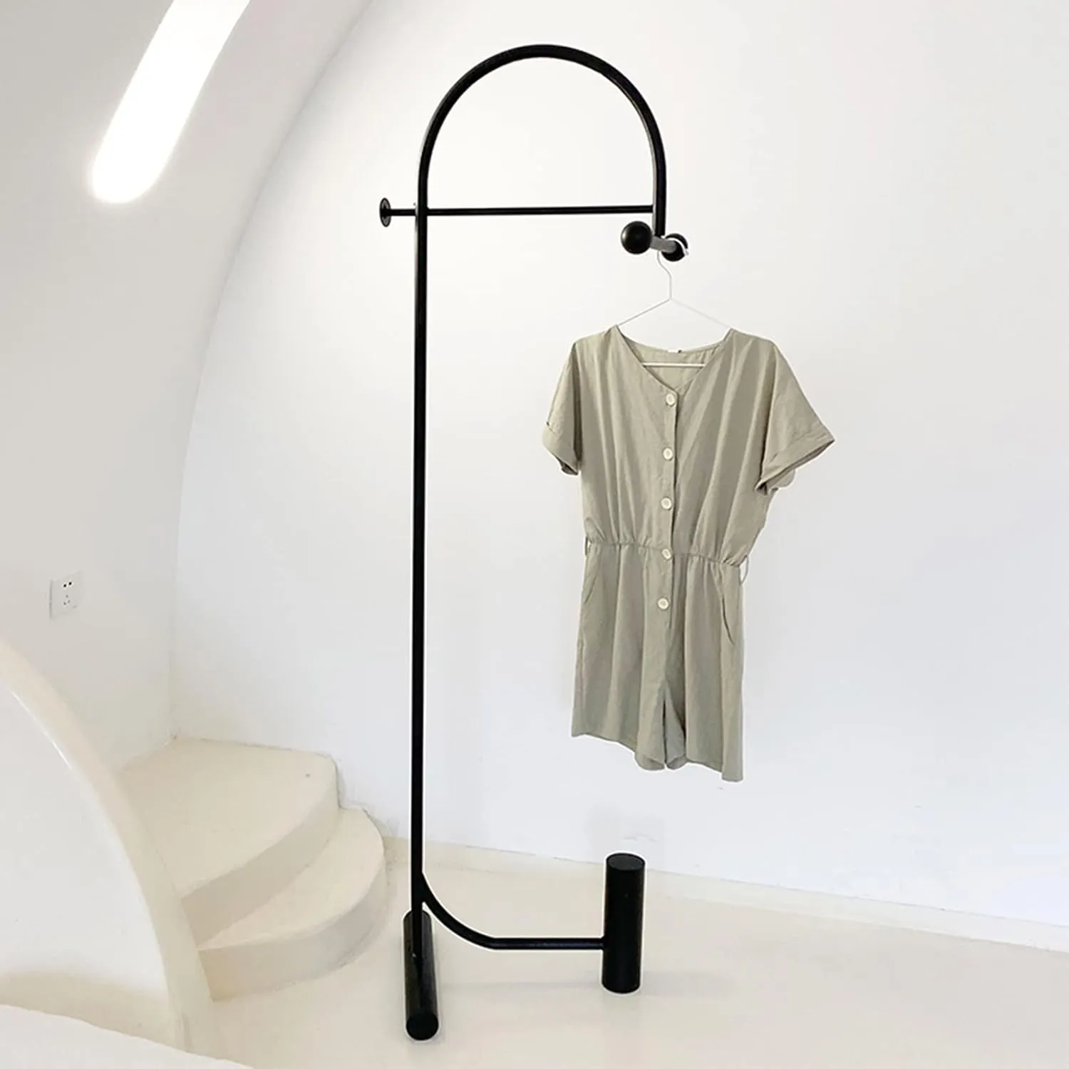 Strong Garment Rack, Half Moon Metal Clothes Stand, Heavy Duty Hat Handbag Clothes Hanger with 1 Hanging Rail, for Bedroom, Living Room, 173cm(Size:173CM,Color:Gold)