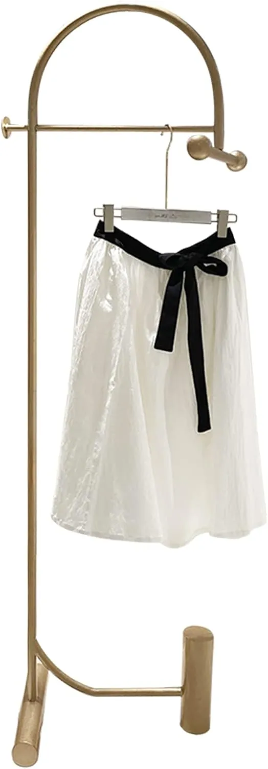 Strong Garment Rack, Half Moon Metal Clothes Stand, Heavy Duty Hat Handbag Clothes Hanger with 1 Hanging Rail, for Bedroom, Living Room, 173cm(Size:173CM,Color:Gold)
