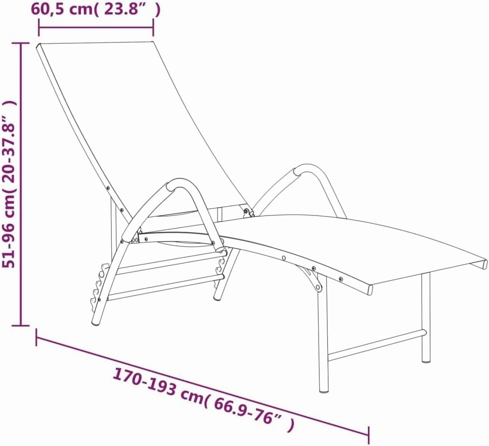 Sun Lounger Textilene and Aluminum TaupeLuxury Sun Loungers with Adjustable Backrest and Cushioned Seat