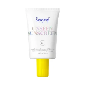 Supergoop! Unseen Sunscreen SPF 50 Invisible Sun Protection for Face - Broad Spectrum Face Sunscreen   Makeup-Gripping Primer - Weightless, Scentless, Oil Free - For All Skin Types - 0.68 fl oz