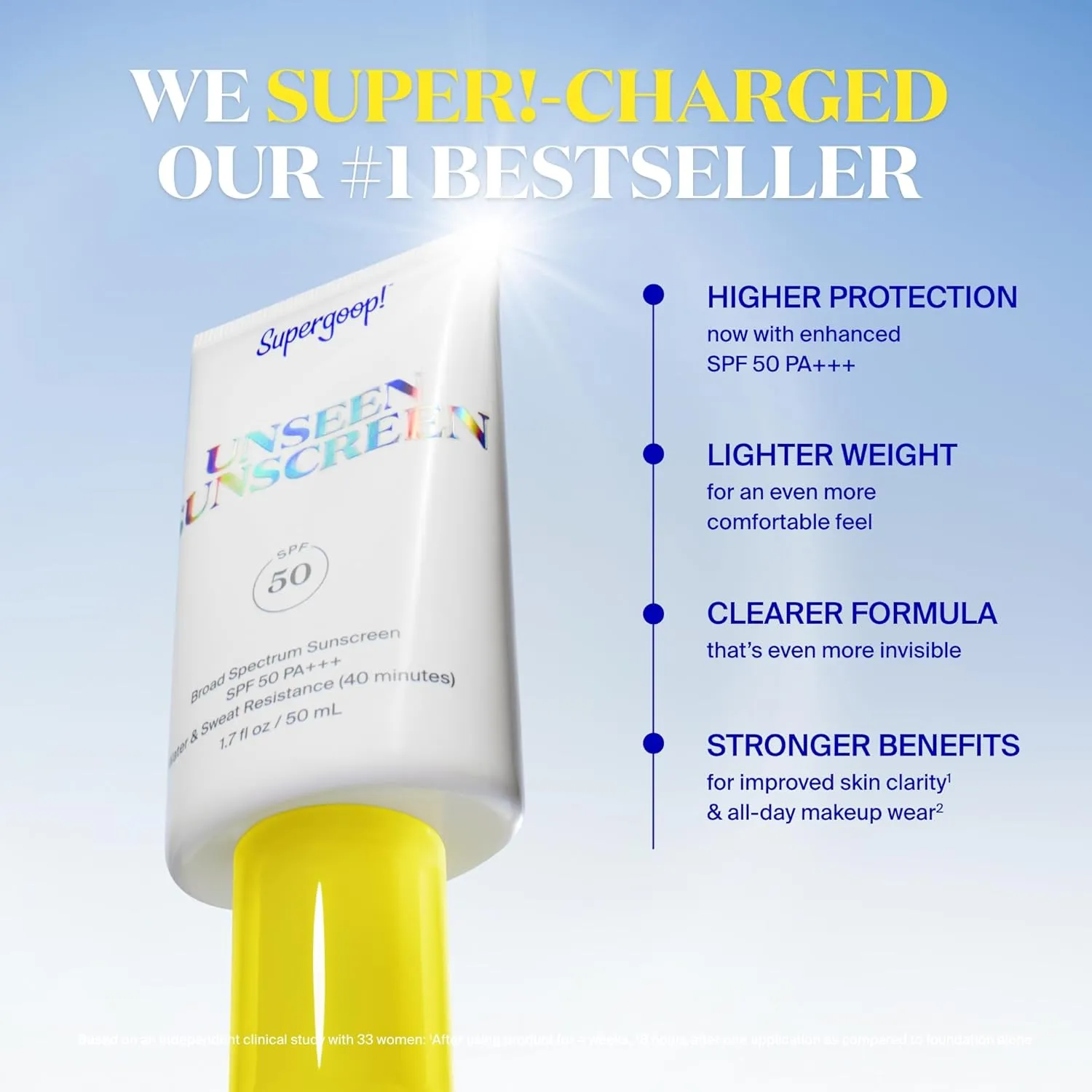 Supergoop! Unseen Sunscreen SPF 50 Invisible Sun Protection for Face - Broad Spectrum Face Sunscreen   Makeup-Gripping Primer - Weightless, Scentless, Oil Free - For All Skin Types - 0.68 fl oz