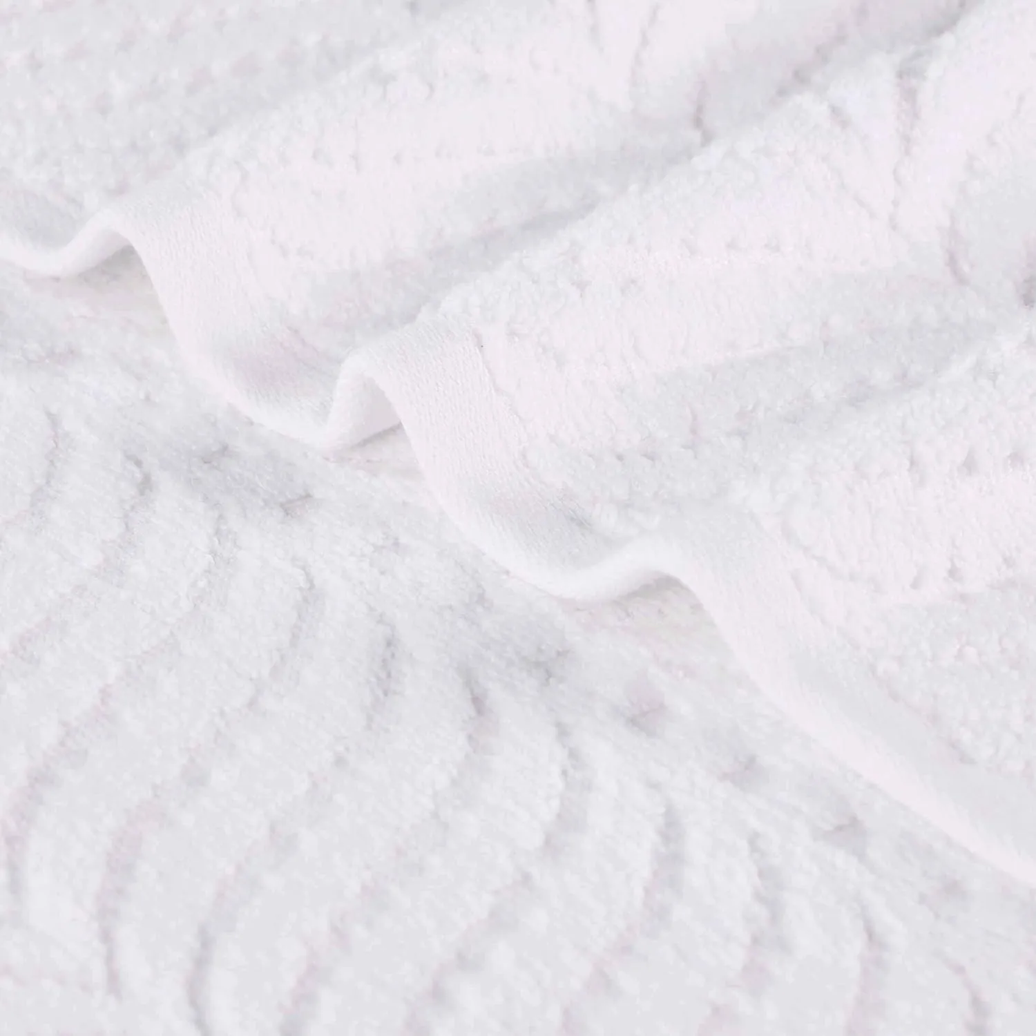 Superior Cotton Chevron Hand Towel Set, Zero Twist, Quick Dry, Small Towels, Absorbent Bathroom Basics, Home Essentials, Spa, Salon, Hotel, Kitchen, Luxury Quick Drying, Assorted Set of 6, White