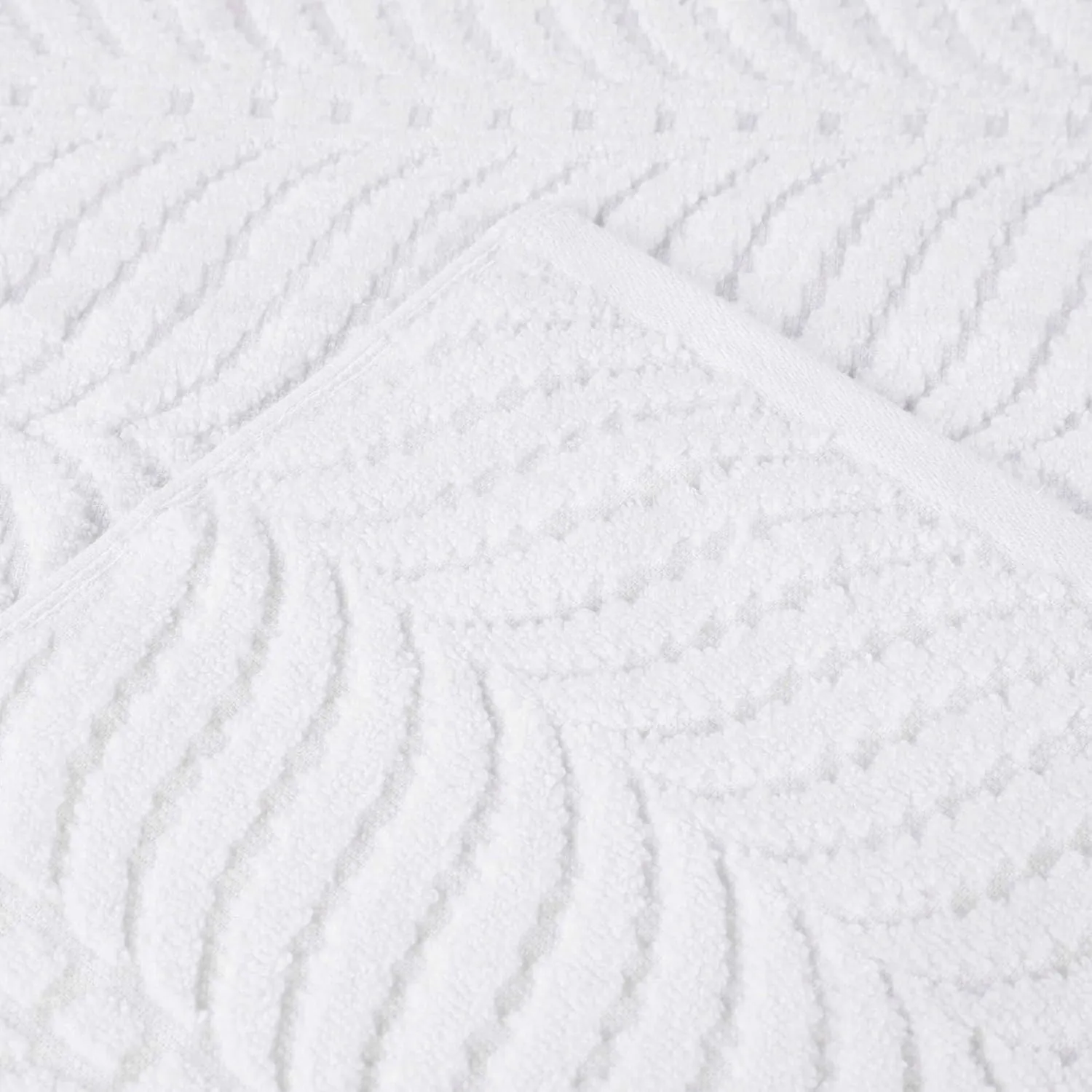 Superior Cotton Chevron Hand Towel Set, Zero Twist, Quick Dry, Small Towels, Absorbent Bathroom Basics, Home Essentials, Spa, Salon, Hotel, Kitchen, Luxury Quick Drying, Assorted Set of 6, White