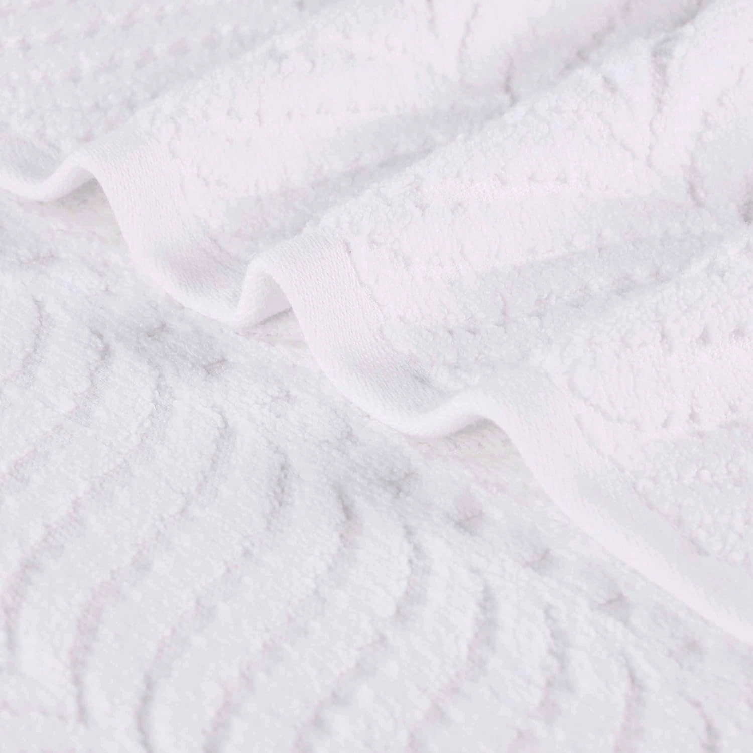 Superior Cotton Chevron 3 Piece Towel Set, Zero Twist, Quick Dry, Home Essentials, Shower, Spa, Luxury Plush Soft Absorbent Towels, Includes 1 Bath, 1 Hand, 1 Washcloth/Face Towel, Jacquard, White