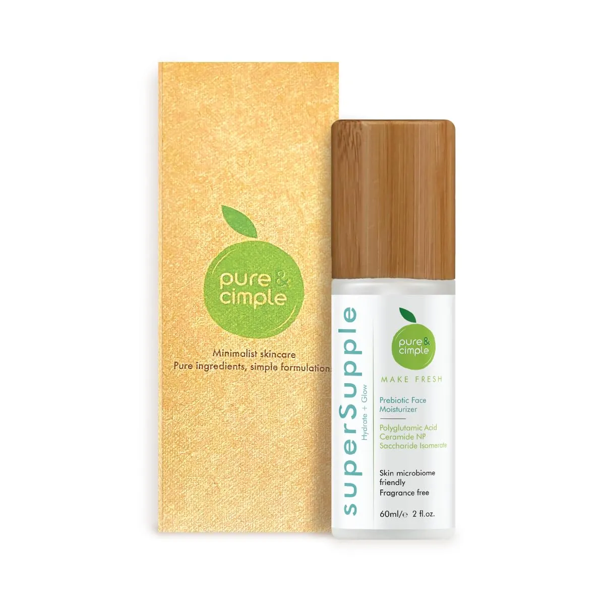 superSupple Prebiotic Face Moisturizer for Women - Polyglutamic Acid & Ceramide Hydrating Face Cream for Dry, Sensitive, Mature Skin - Skin Barrier Repair & Microbiome Support (60ml)