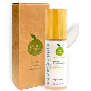 superSupple Prebiotic Face Moisturizer for Women - Polyglutamic Acid & Ceramide Hydrating Face Cream for Dry, Sensitive, Mature Skin - Skin Barrier Repair & Microbiome Support (60ml)