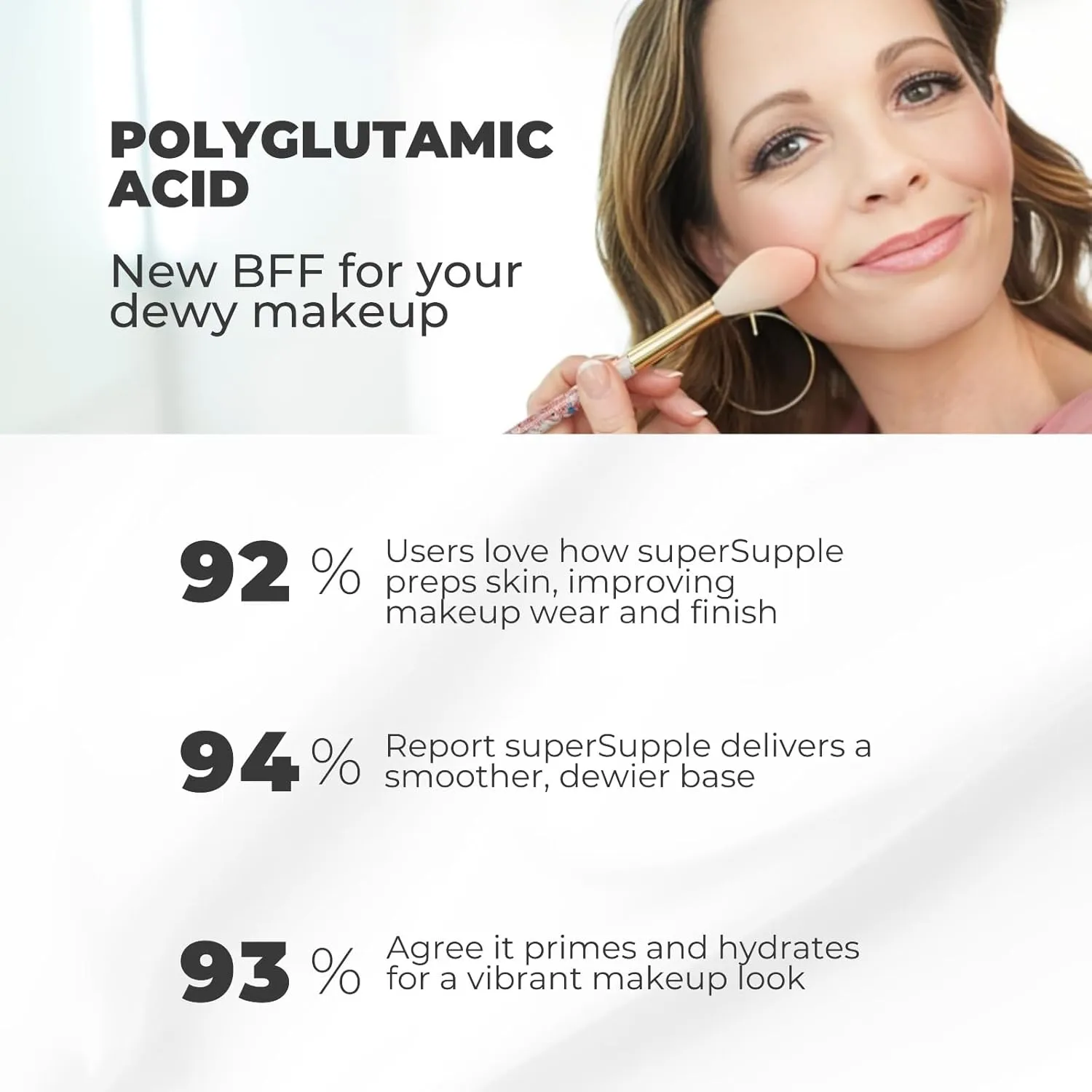 superSupple Prebiotic Face Moisturizer for Women - Polyglutamic Acid & Ceramide Hydrating Face Cream for Dry, Sensitive, Mature Skin - Skin Barrier Repair & Microbiome Support (60ml)