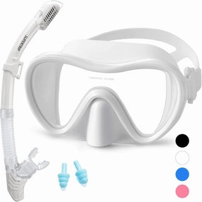 Supertrip 2024 Snorkeling Gear for Adults, Anti-Fog Snorkel Set, Tempered Glass Snorkel Mask Adult, Anti-Leak Snorkel Snorkeling Gear, Scuba Diving Mask and Snorkel for Women Men Youth