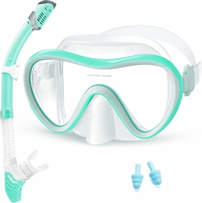 Supertrip 2024 Snorkeling Gear for Adults, Anti-Fog Snorkel Set, Tempered Glass Snorkel Mask Adult, Anti-Leak Snorkel Snorkeling Gear, Scuba Diving Mask and Snorkel for Women Men Youth