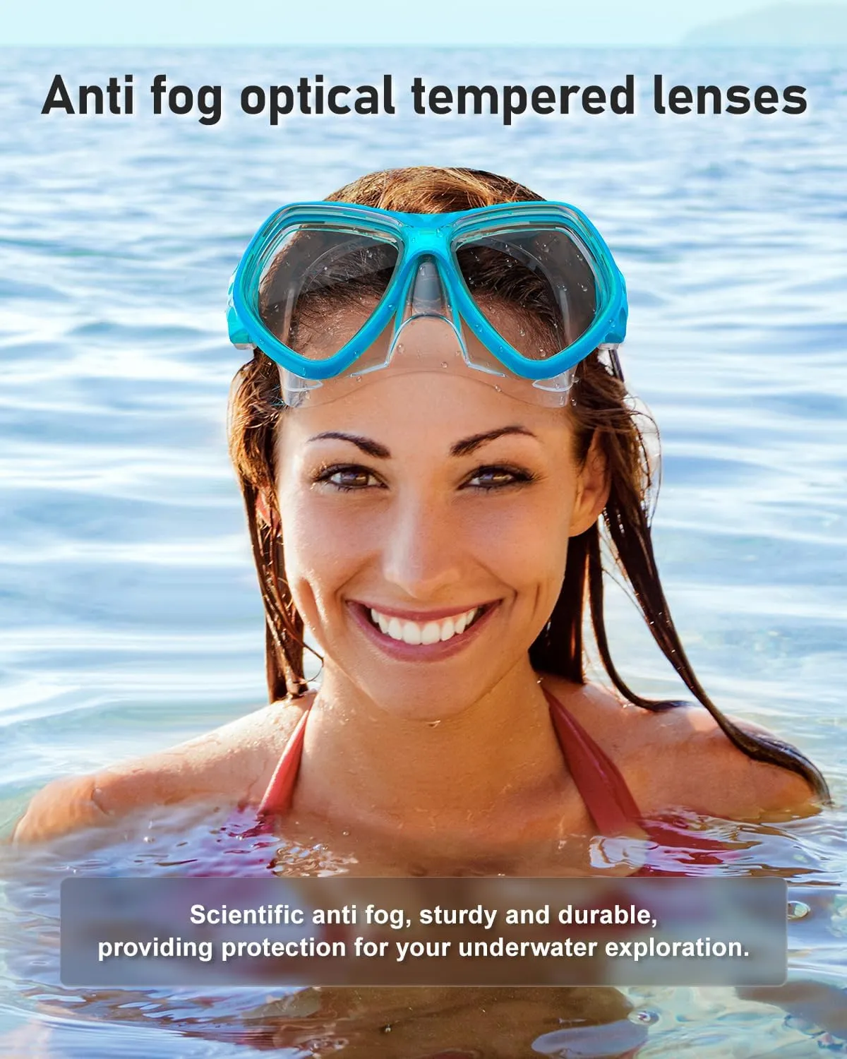 Swim Goggles with Nose Cover, Professional Anti-Fog and Anti-Leak Clear Snorkeling Mask for Adults and Teens, 9 Colors