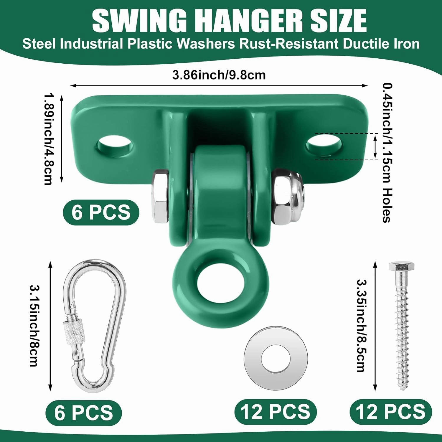 Swing Brackets Set Swing Hangers with Mounting Parts for Outdoor Playground Backyard Equipment (8)