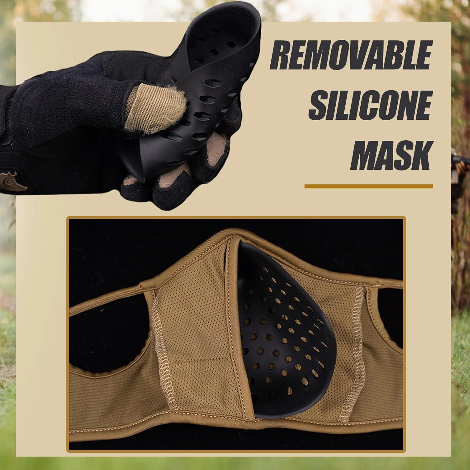 Tactical Shooting Mask - Breathable Half Face Airsoft Mask with Removable Mesh for Men & Women - Outdoor, Riding, Cycling, Paintball, Shooting, Survival, CS, Halloween, Cosplay