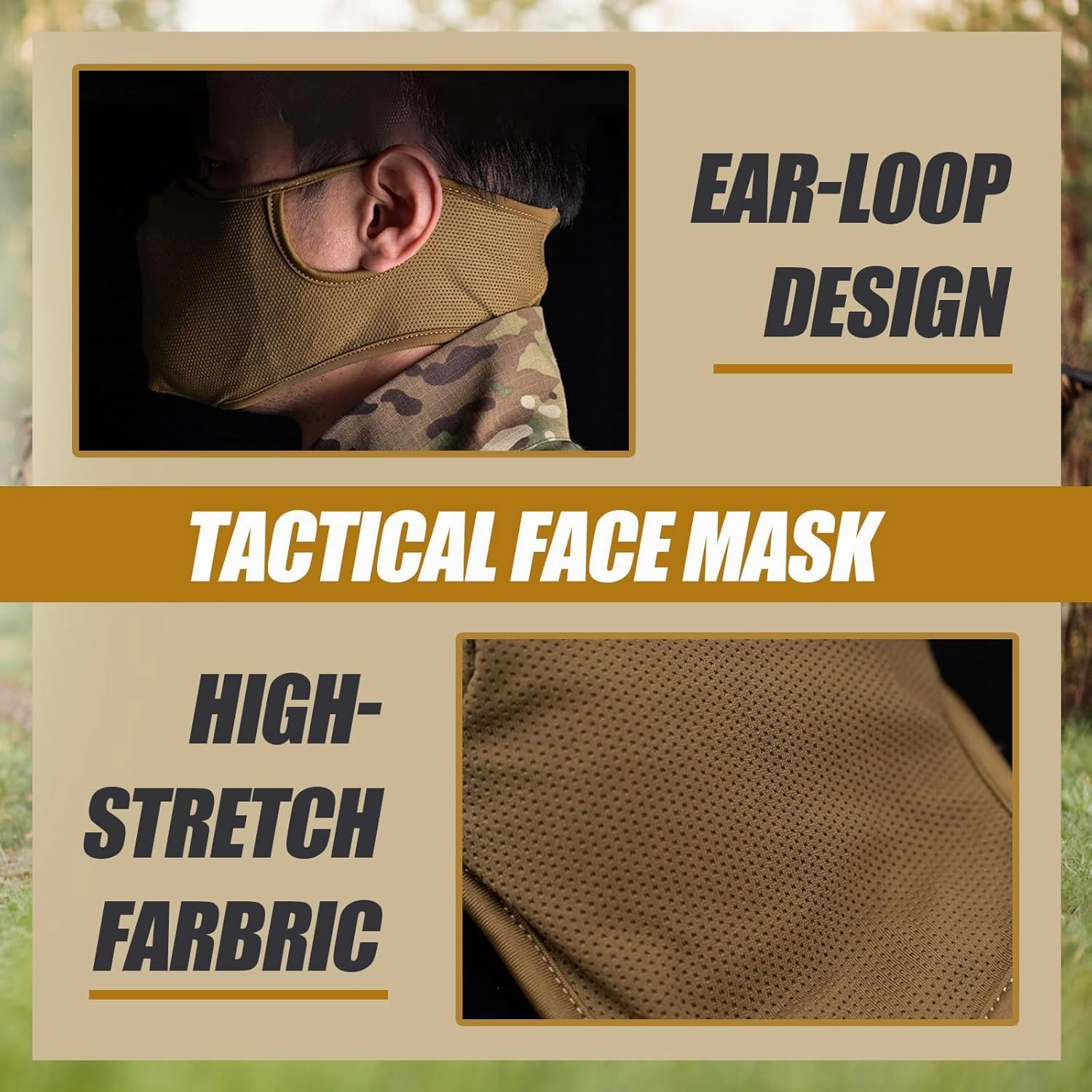 Tactical Shooting Mask - Breathable Half Face Airsoft Mask with Removable Mesh for Men & Women - Outdoor, Riding, Cycling, Paintball, Shooting, Survival, CS, Halloween, Cosplay