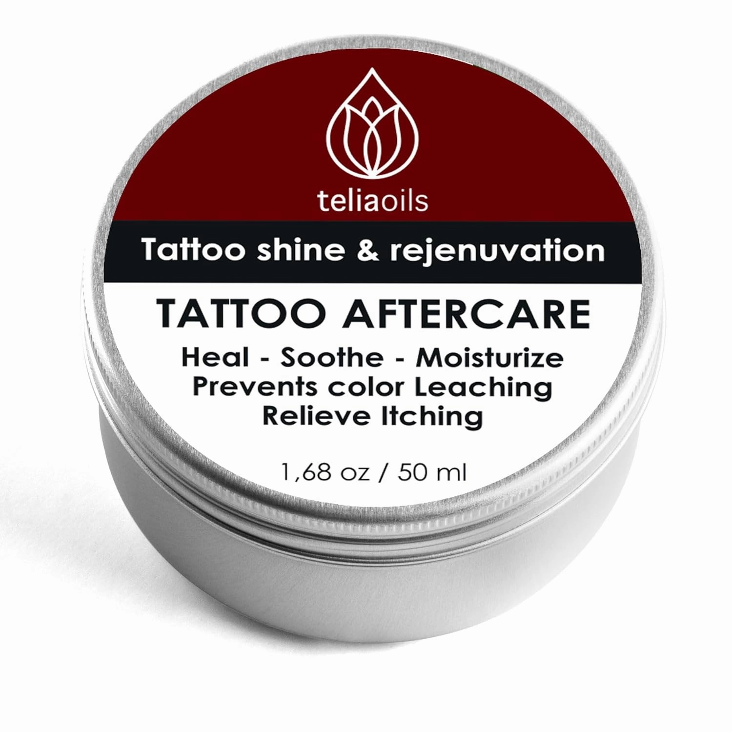 TeliaOils Tattoo Balm Aftercare – 100% Pure & Natural – Butter for extra smooth skin - Protect Ink & Enhance Color – Moisturizing, Soothing salve - Speed Up Post Tattoo Recovery (1.7 Fl oz)