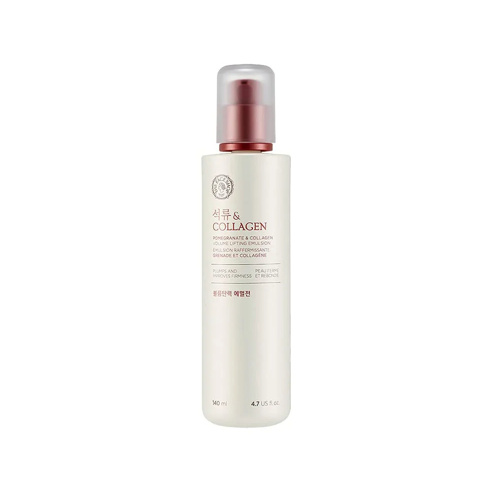 The Face Shop Pomegranate & Collagen Volume Lifting Emulsion | Deep Revitalizing Emulsion for Moisture Barrier Strengthening | Plump & Smoothen Your Skin, 4.7 Fl Oz