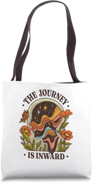 The Journey Is Inward – Retro-Inspired Motivational Design Tote Bag