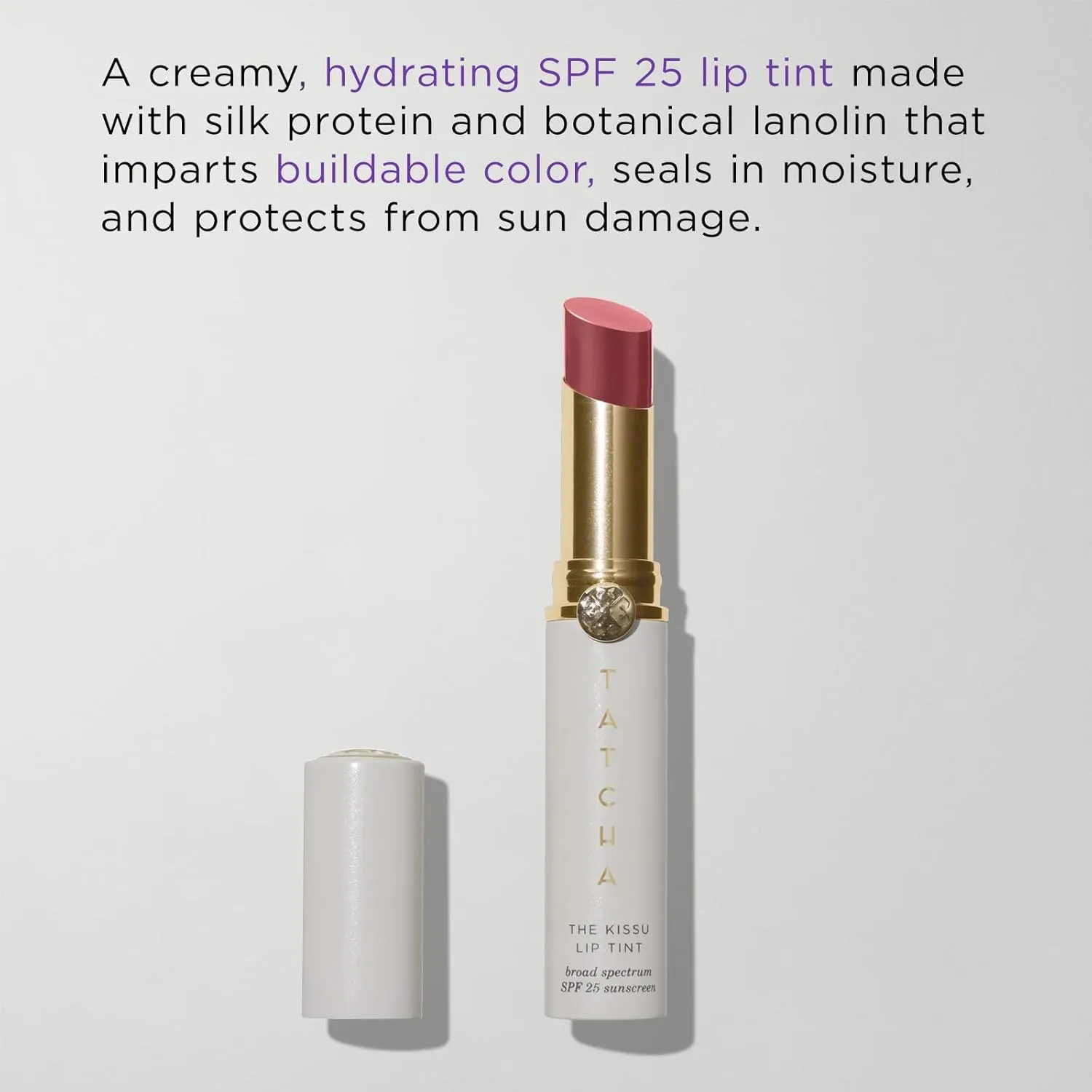 The Kissu Lip Tint SPF 25 - Plum Blossom | Hydrating Tinted Lip Sunscreen, 0.14 oz