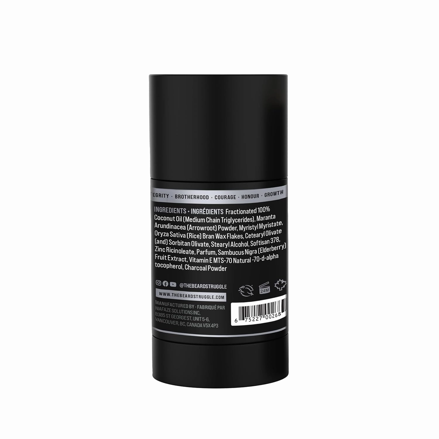 The Beard Struggle Natural Charcoal Infused Deodorant - Marauder's Defense - Aluminum Free, Silver Collection, Viking Storm - Men's Deodorant, 2.65 oz